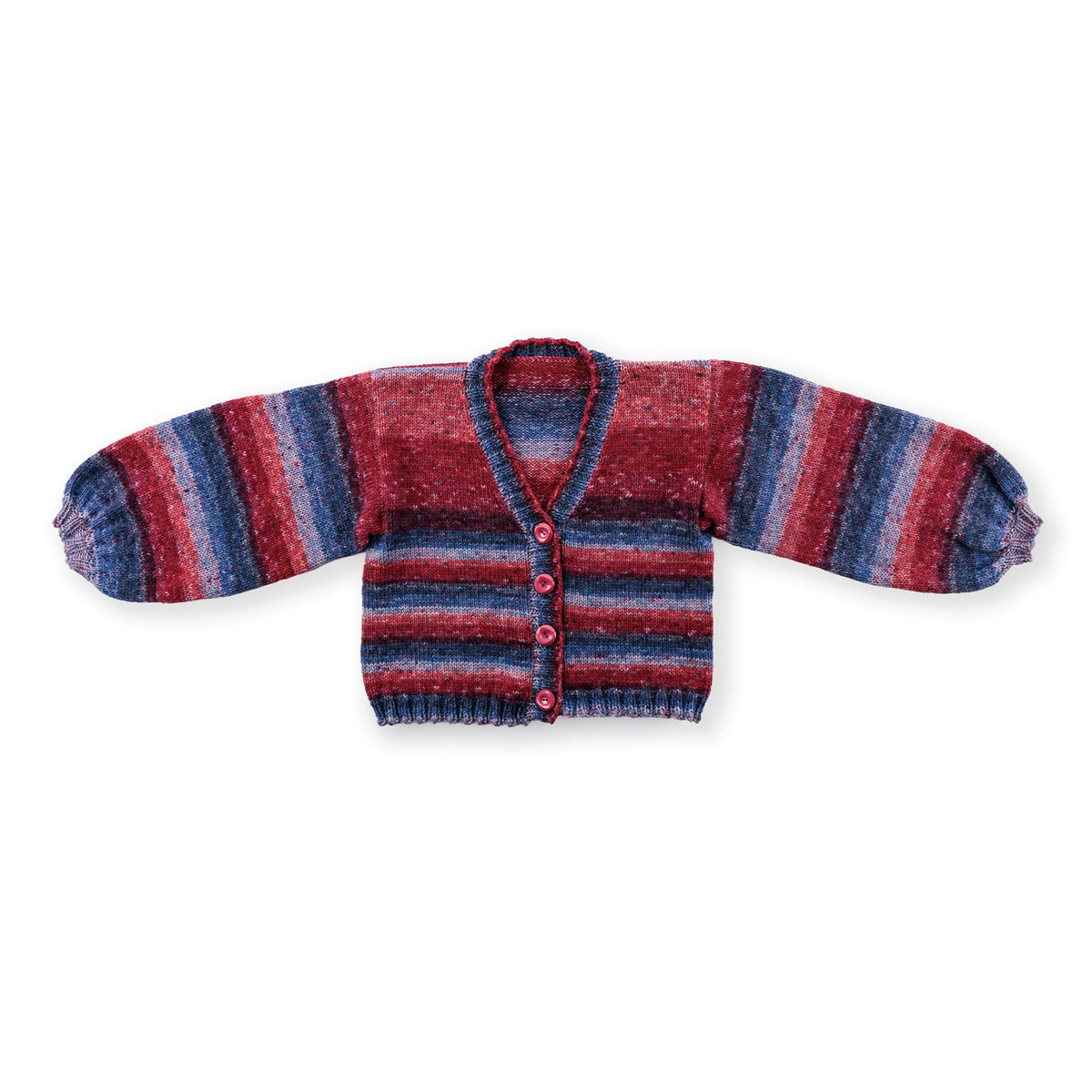 Red Heart Knifty Knit Cardigan Pattern | ribbing, increases, decreases