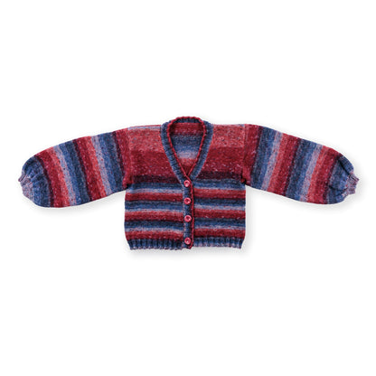 Red Heart Knifty Knit Cardigan Pattern | ribbing, increases, decreases