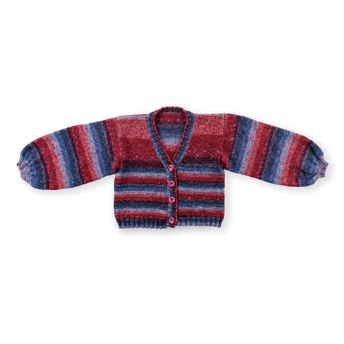 Red Heart Knifty Knit Cardigan Pattern | ribbing, increases, decreases