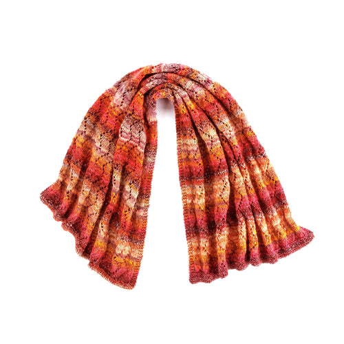 Red Heart Knit Chevron Eyelets Shawl Pattern | lace, decreases, gift