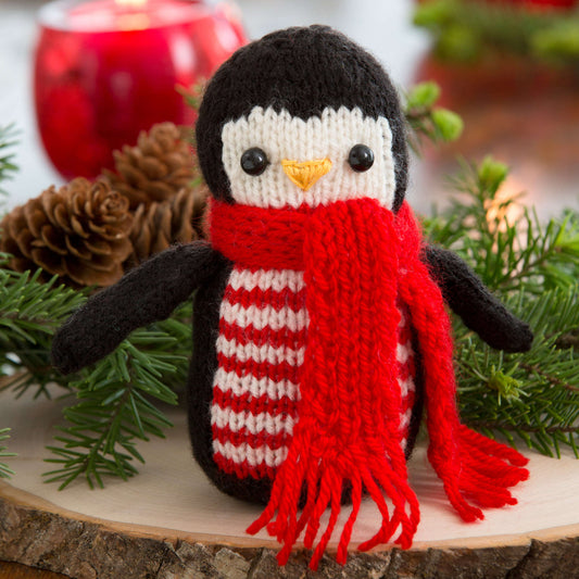 Red Heart Knit Cheerful Holiday Penguin Pattern | winter, shades, colorful