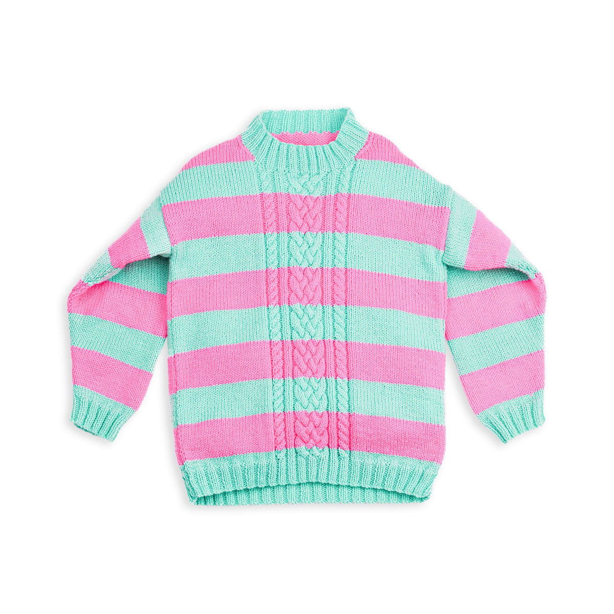 Red Heart Knit Visual Cable Front Pullover Pattern | ribbing, Super Saver