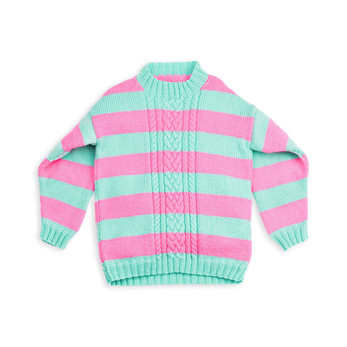 Red Heart Knit Visual Cable Front Pullover Pattern | ribbing, Super Saver