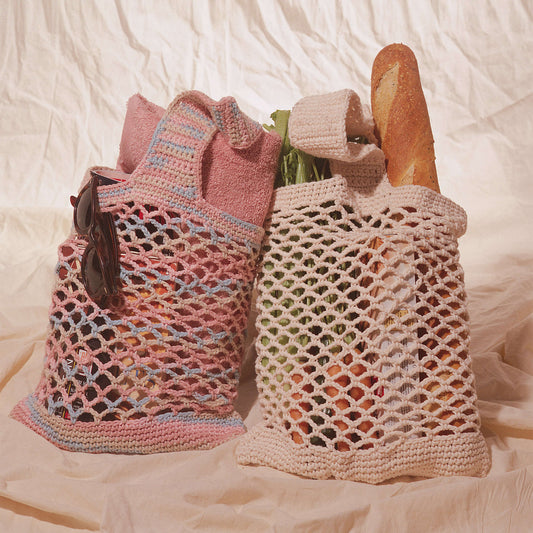 Lily Sugar'n Cream Crochet Market Bag Pattern | mesh, beach, colors