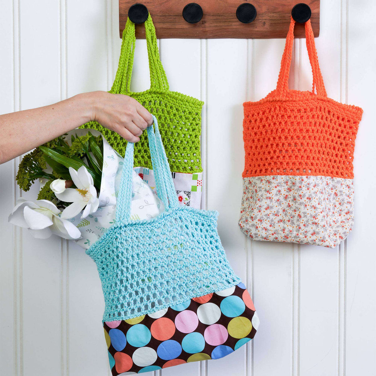 Lily Sugar'n Cream Upcycle Crochet/Sew Market Tote Pattern | Women, Easy