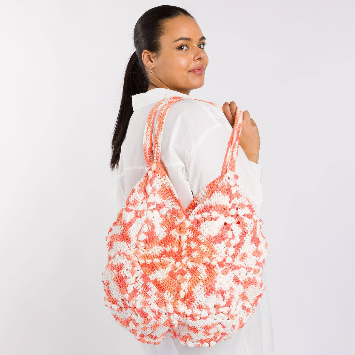 Lily Sugar'n Cream Color Pops Crochet Tote Pattern | textured, motifs