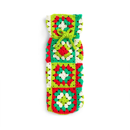 Lily Sugar'n Cream Granny Square Crochet Wine Tote Pattern | gift, colors