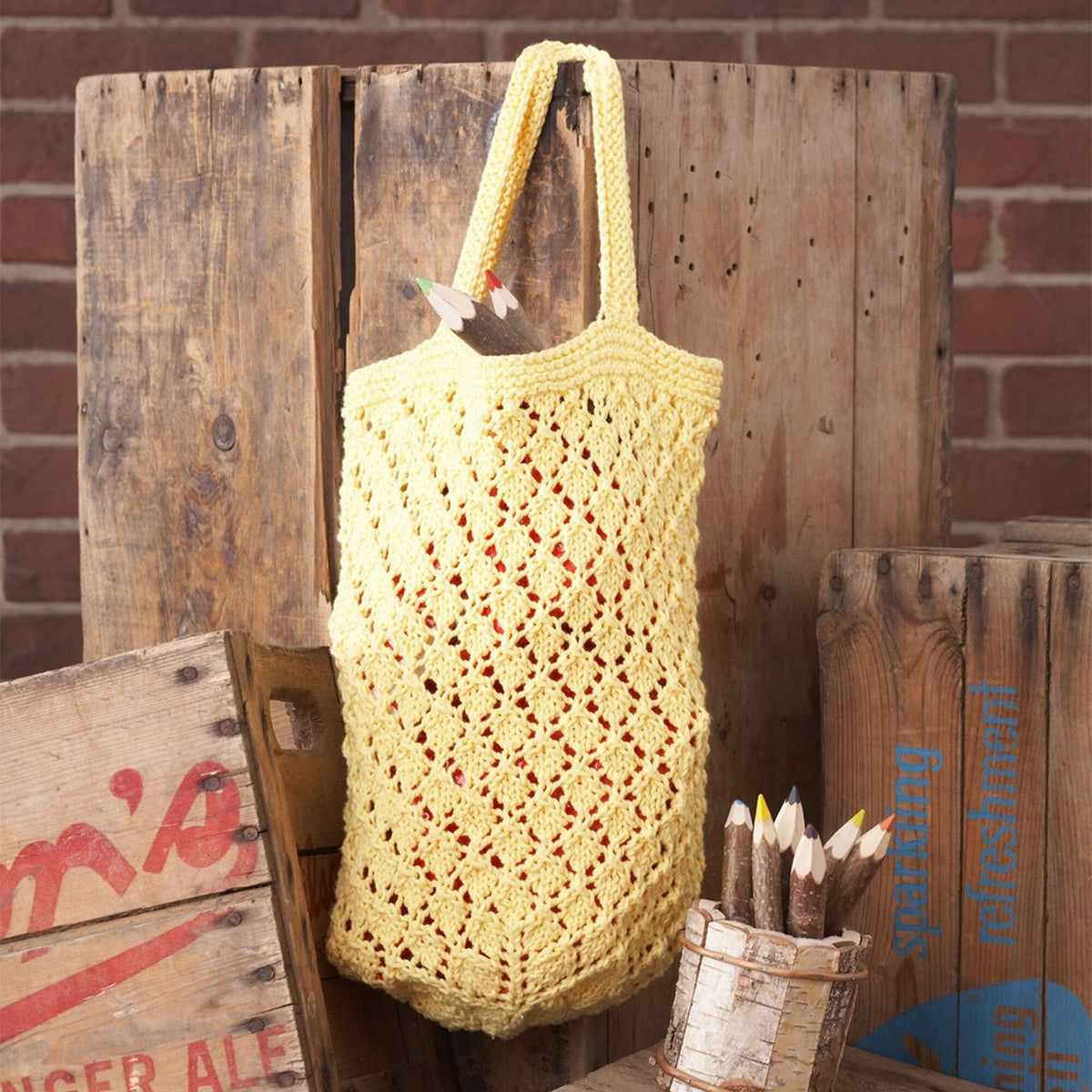 Lily Sugar'n Cream Lattice Lace Market Bag Pattern | gift, shades
