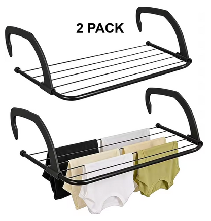 Radiator Airer 2 Pack, Foldable Adjustable 6 Bar Clothes Drying Rack for Radiators