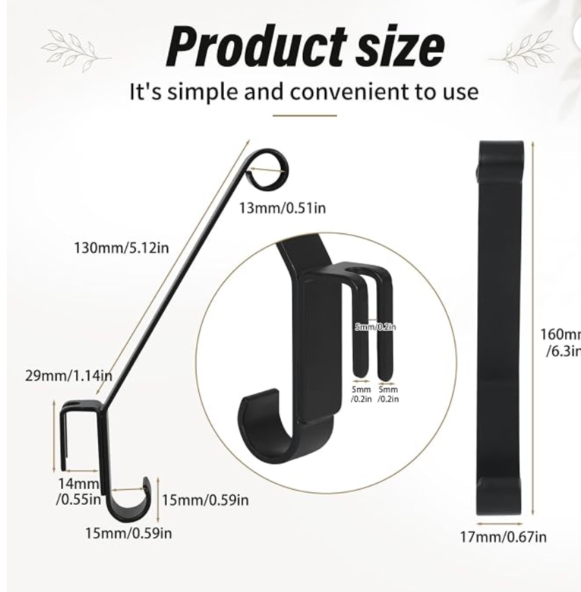 Radiator Shoe Drying Hooks 4PCS for Panel Radiator, Metal