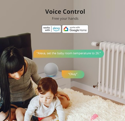 Smart Radiator Valve, Thermostatic Radiator Valve, Easy Installation, Save Heating Costs, Works With Alexa