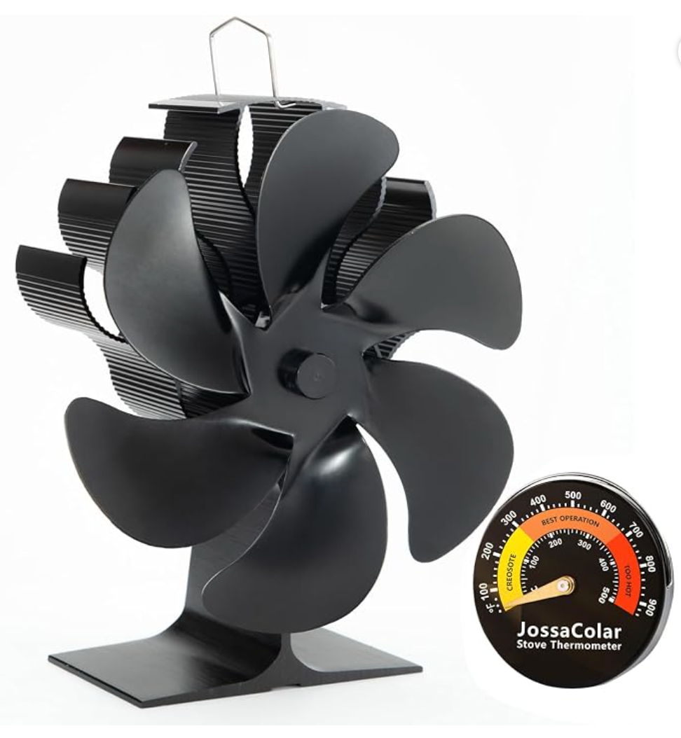 Log Burner Fan, 6-Blade Stove Fans Log Burners, Wood Burner Fans, Fireplace Accessories Tools