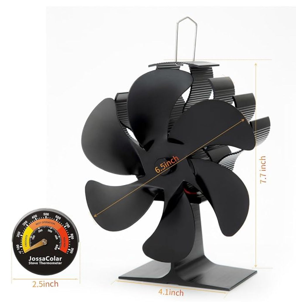 Log Burner Fan, 6-Blade Stove Fans Log Burners, Wood Burner Fans, Fireplace Accessories Tools