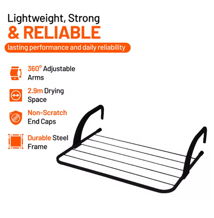 Radiator Airer 2 Pack, Foldable Adjustable 6 Bar Clothes Drying Rack for Radiators