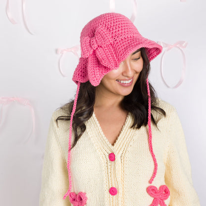 Caron Bowtique Crochet Bucket Hat Pattern | chain stitch, Simply Me, Hats